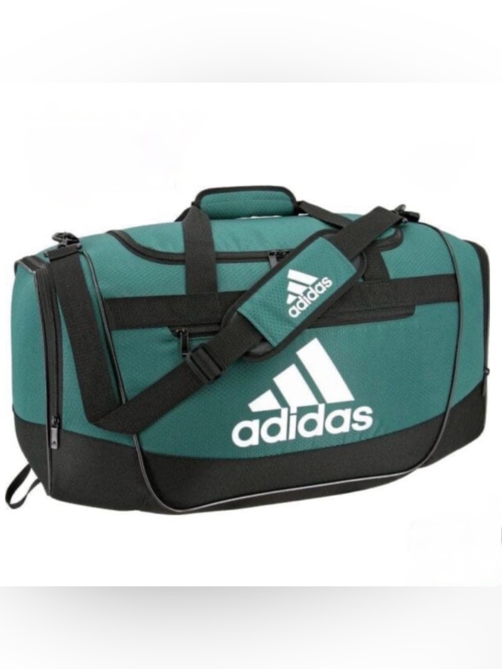 adidas Defender III green duffle bag 24x13x12 Emerald Green, multi-compartments